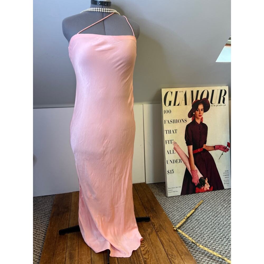 Summer Away Elegant Pink Slip Maxi Dress - Classic Women's Evening Gown NWT new